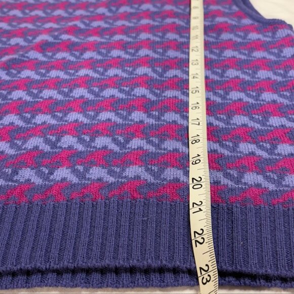 Pendleton Vintage Womens Sleeveless Purple Pink Knit Virgin Wool Vest Size Large - Picture 6 of 8